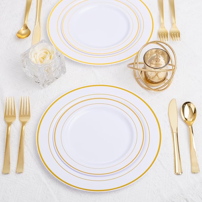 360pcs Gold Plastic Silverware