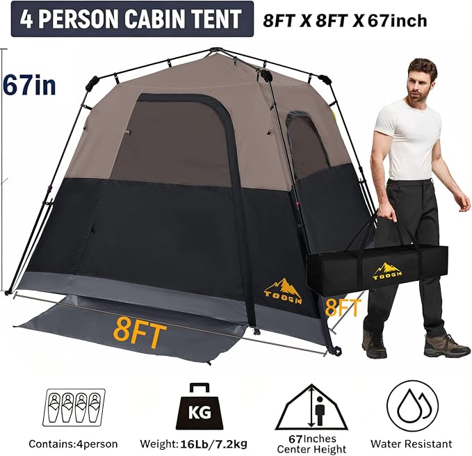 4 Person Black/2-Layer
