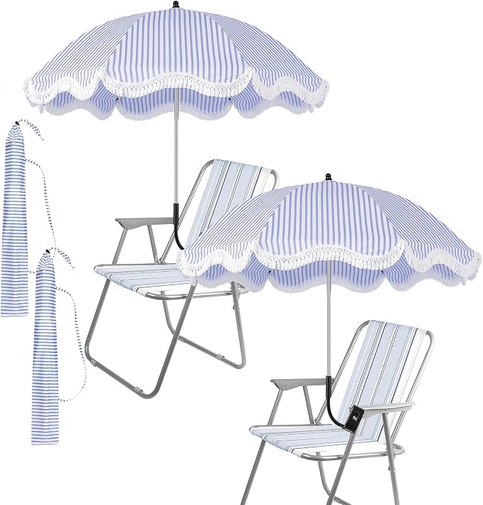 Blue Striped Tassel