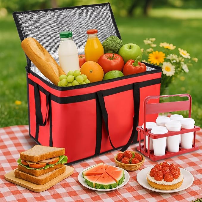 Red Bag with Drink Carrier