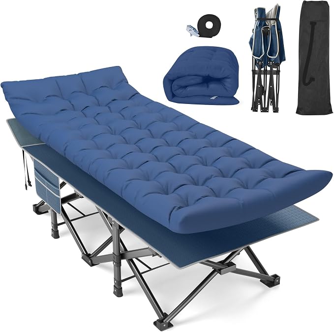 32inch Blue Cot & Blue Pad