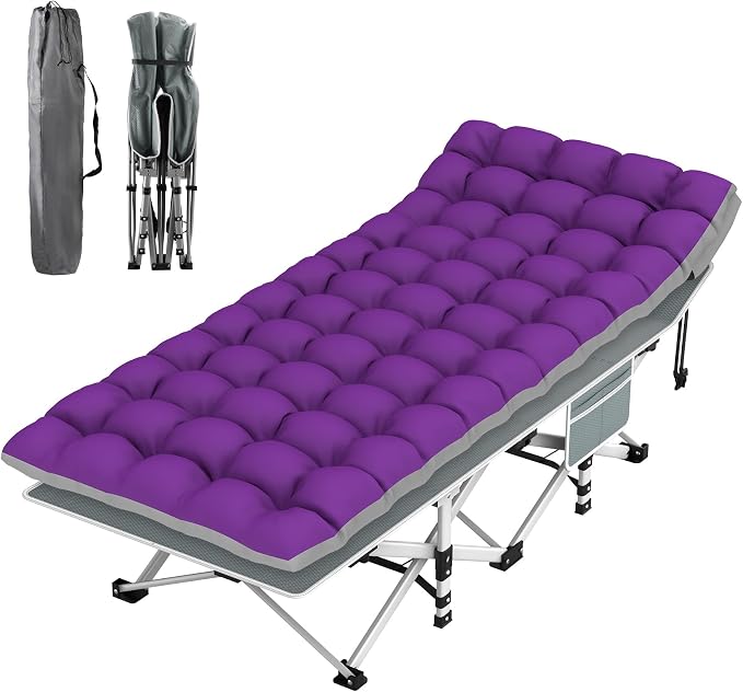 Striped Cot & Purple Pad
