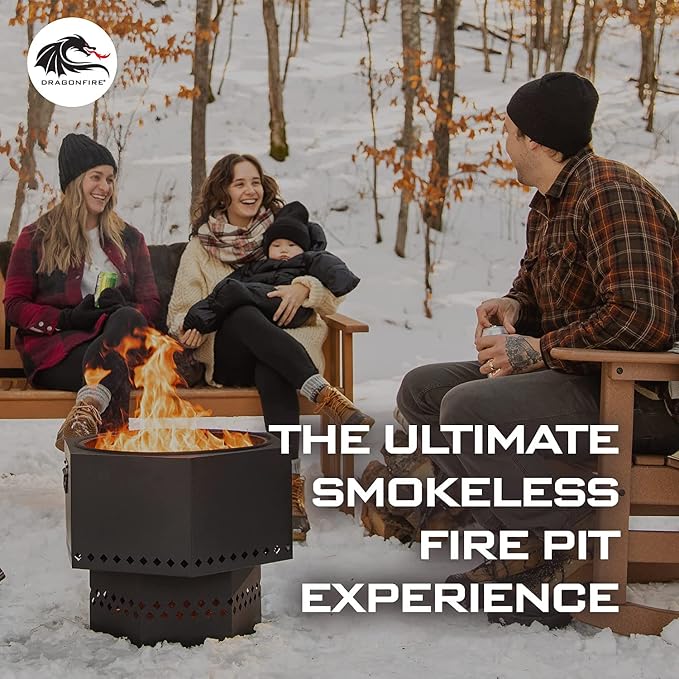 Black Portable Smokeless Firepit