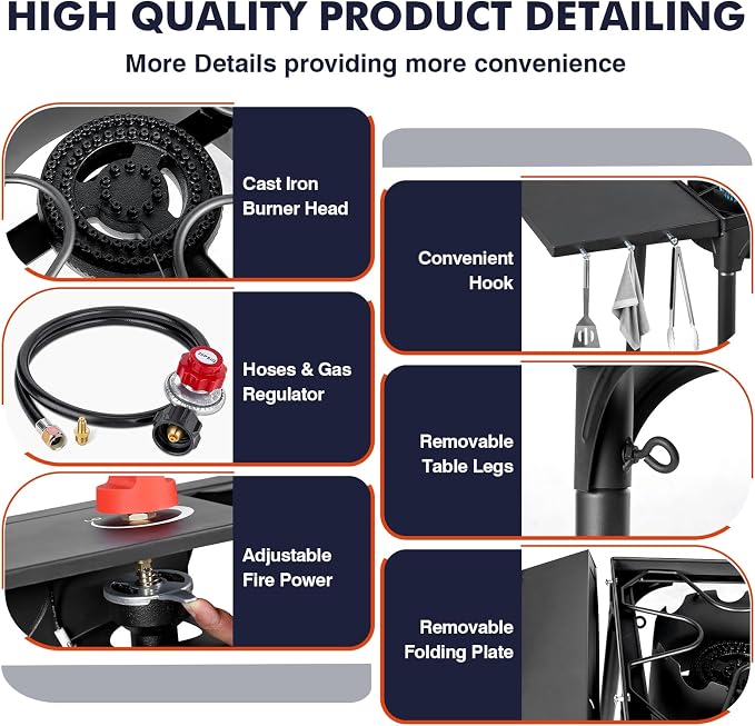 2 Burner & Side Shelves & Windshield