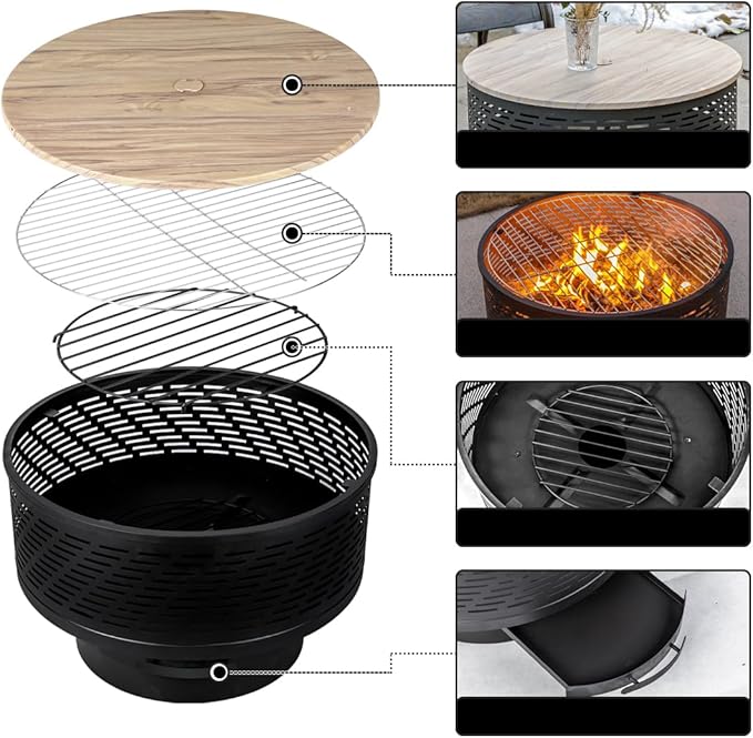Light wood grain/Black