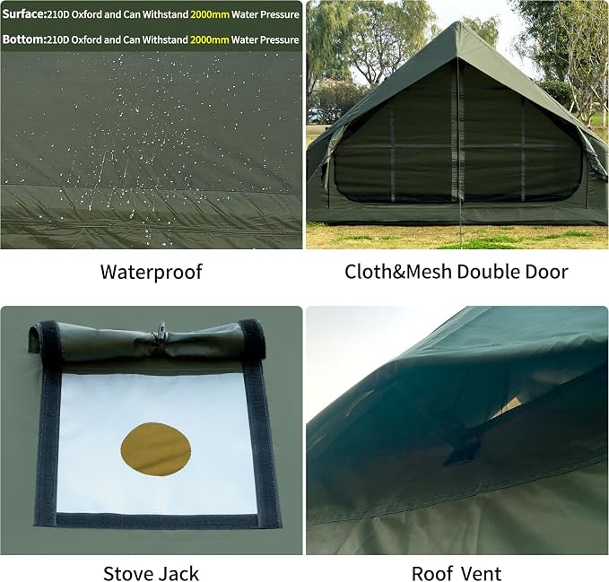 9.74ft*6.46ft*6.56ft (3-4 person)(Green)