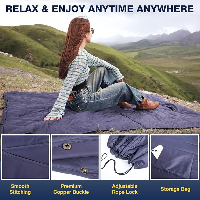 Navy Blue - Wearable Camping Blanket