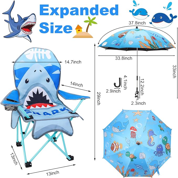 Shark and Dinosaur With Umbrella