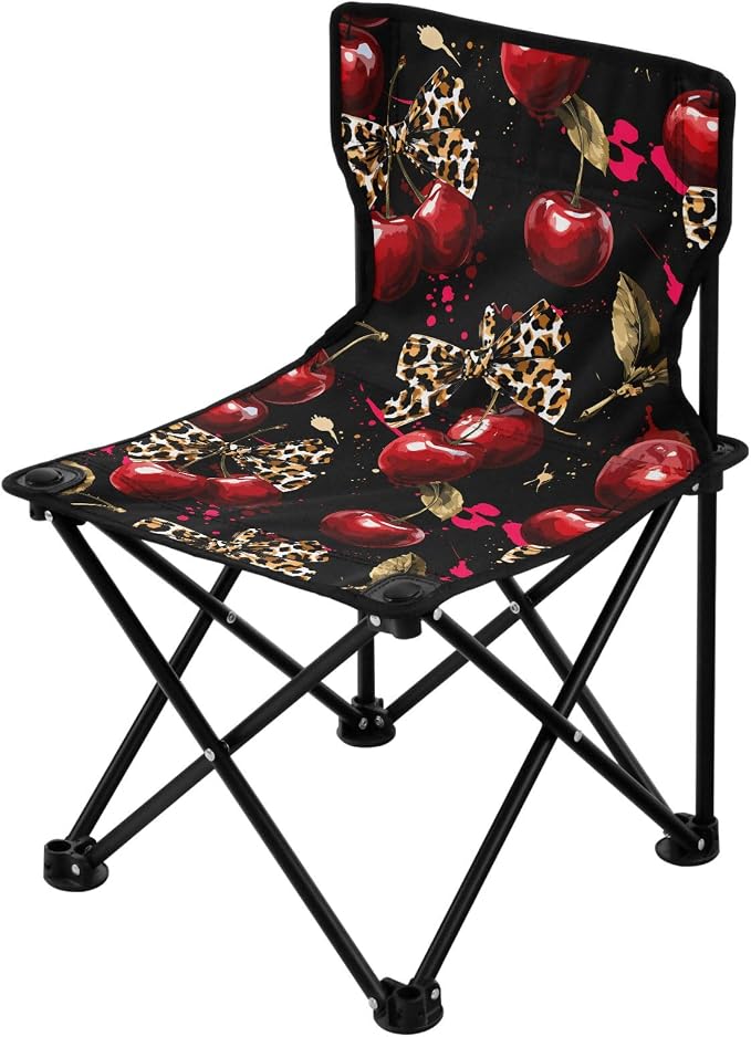 Red Bow Cherry Leopard Black