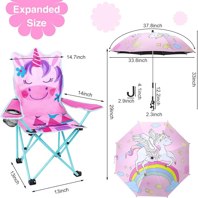 Pink Unicorn With Umbrella