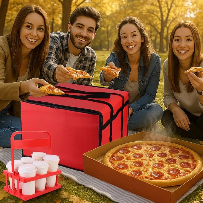 Red Bag with Drink Carrier
