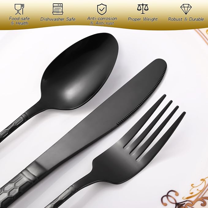 12SLF-30pc/Steak Knives-Black