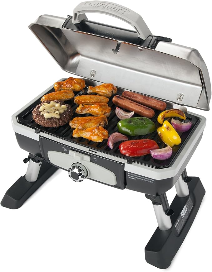 Petit Gourmet Tabletop Gas Grill, Stainless Steel
