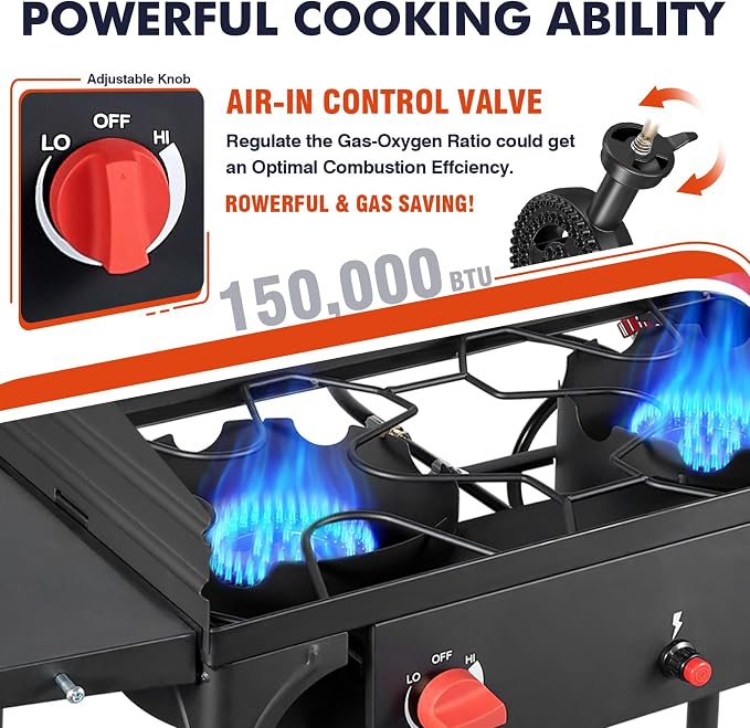 2 Burner & Side Shelves