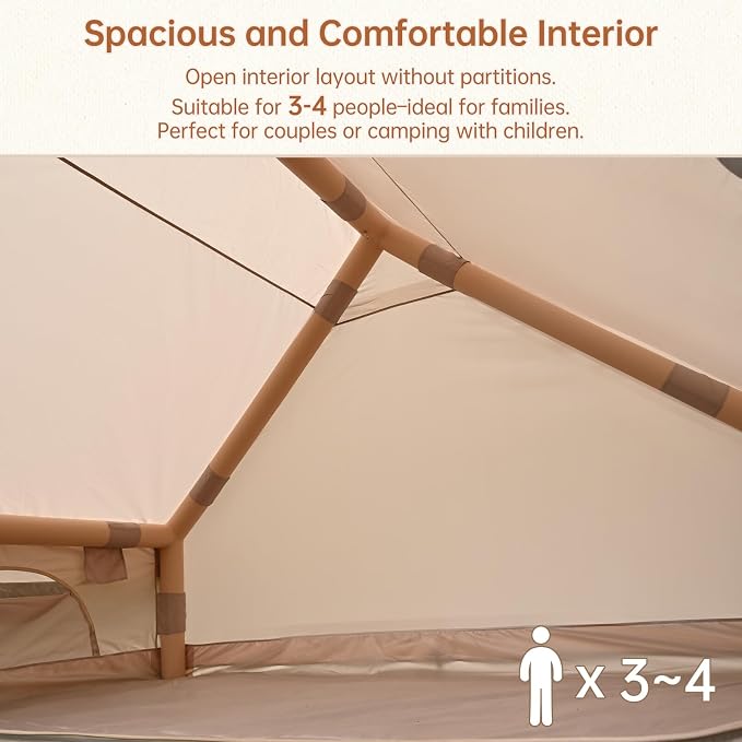 9.74ft*6.46ft*6.56ft (Beige)(3-4 person)