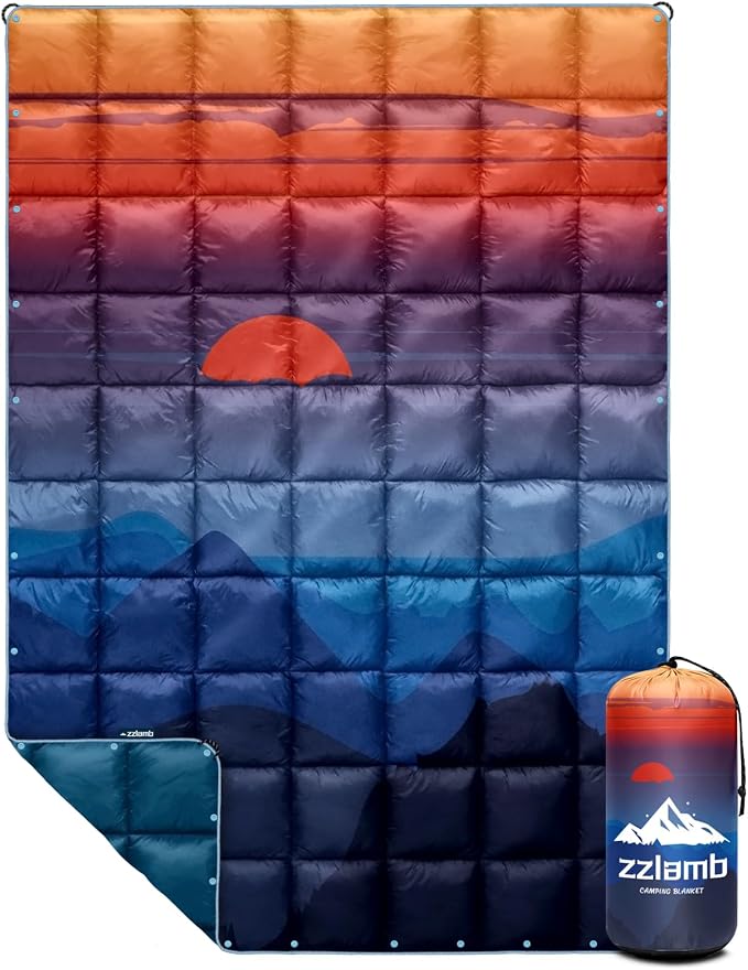Blue Mountain With Red Sun