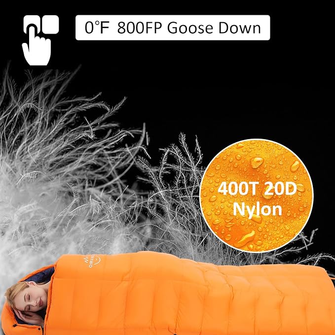 Orange/0℉/Left Zipper/Goose Down