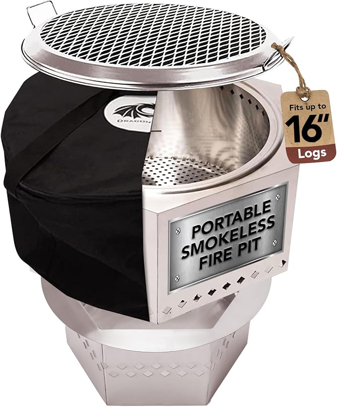 Stainless Portable Smokeless Firepit