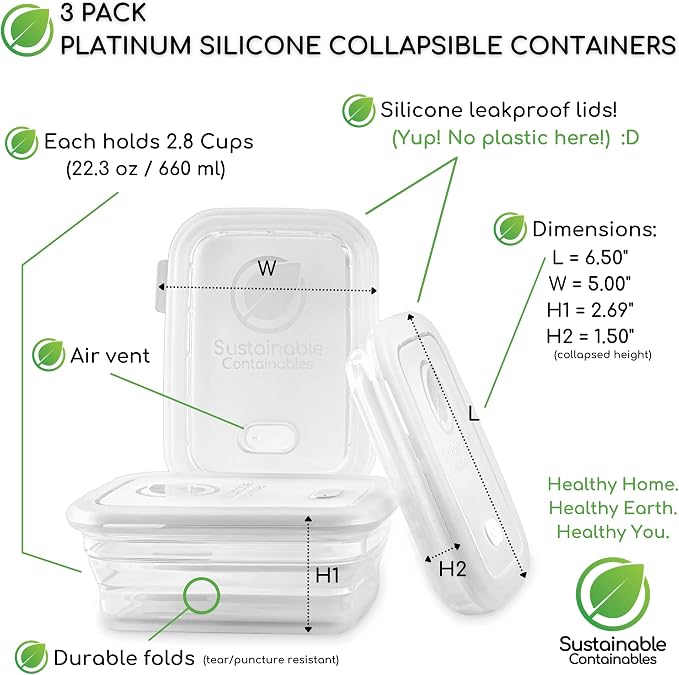 660 ml (2.8 cups) - 3 Pack