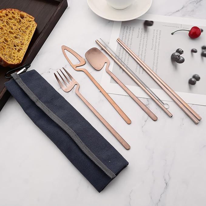 Rose gold - Blue pouch