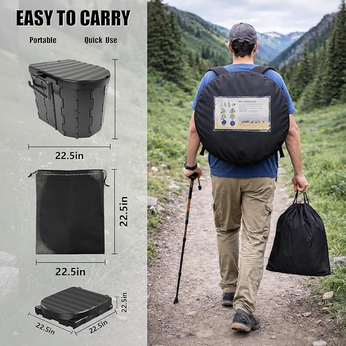 Black Tent with Toilet