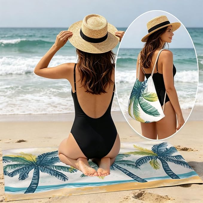 Tropical Palm Trees Beach Scene