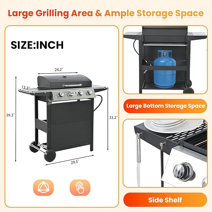 4-Burner, 34000 BTU