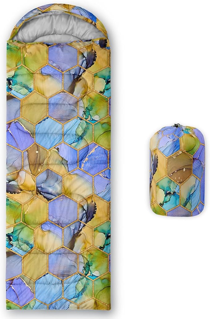 Purple Yellow Geometric Marble