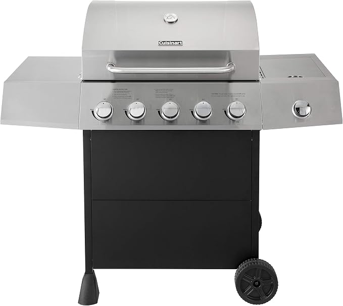 Five Burner Full-Size Gas Grill with Twist-to-Start Ignition