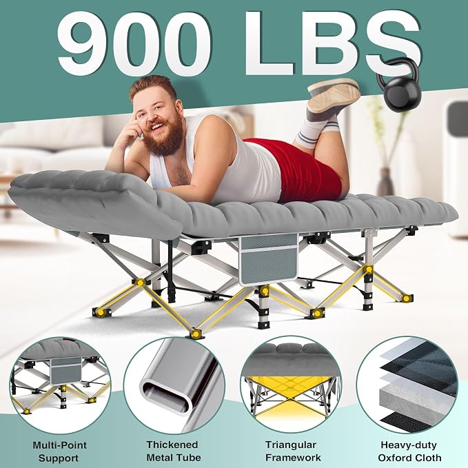 Gray Cot + Gray Mattress