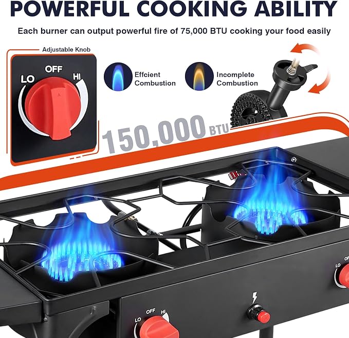 2 Burner & Side Shelves