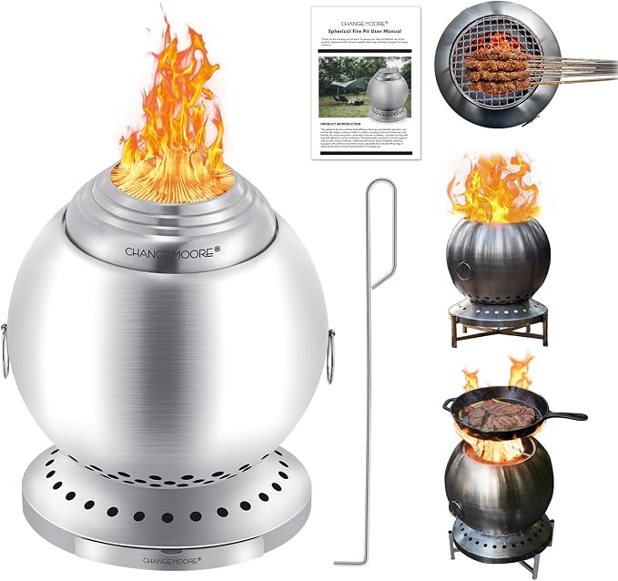 C; Spherical Fire Pit+ Grill (without Gloves)