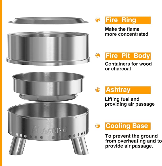 silvery- with legs-Fire Pit