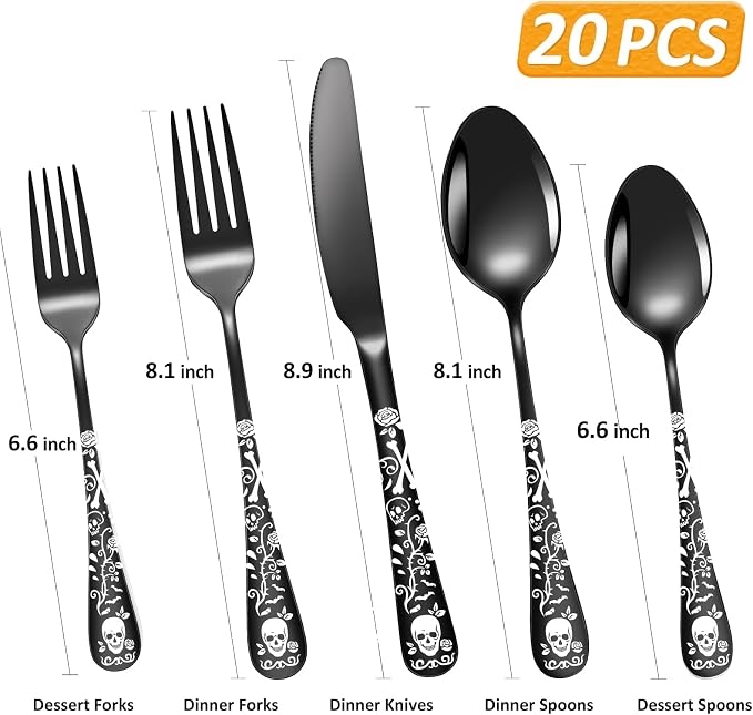10-20#-Black-Skull-Rose