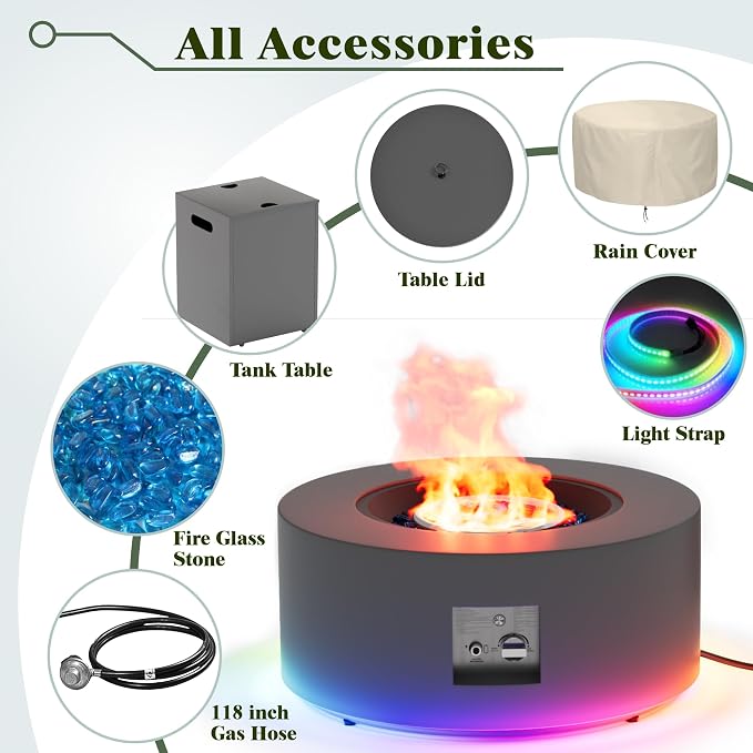 30'' Round Dark Gray w RGB LED