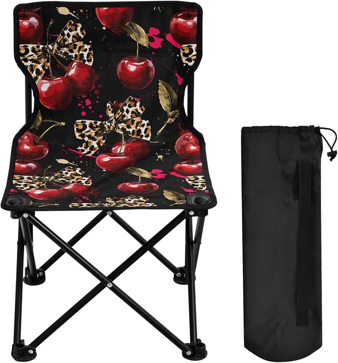 Red Bow Cherry Leopard Black