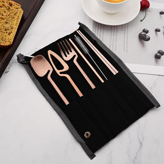Rose gold - Black pouch