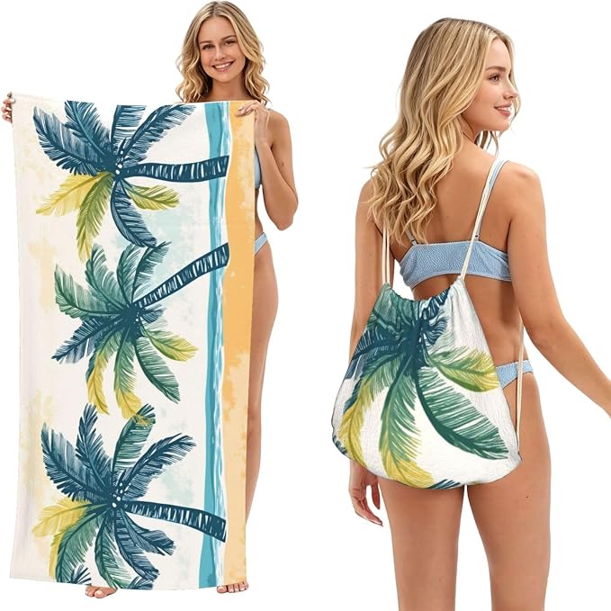 Tropical Palm Trees Beach Scene