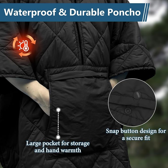 Black Blanket Poncho