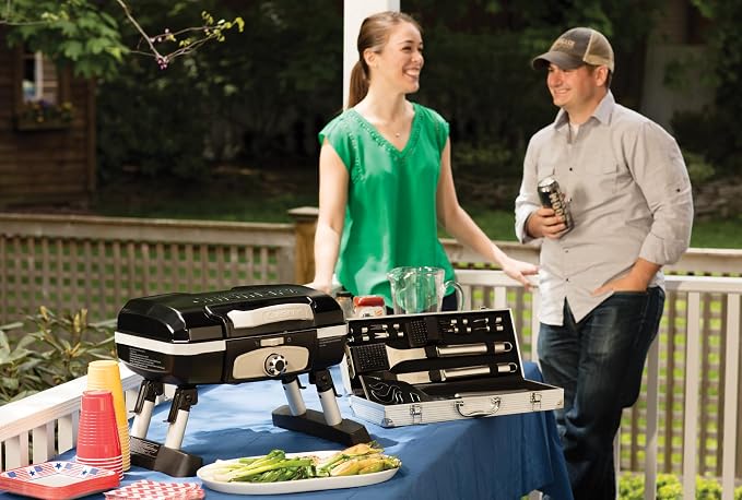 Petit Gourmet Tabletop Gas Grill, Black