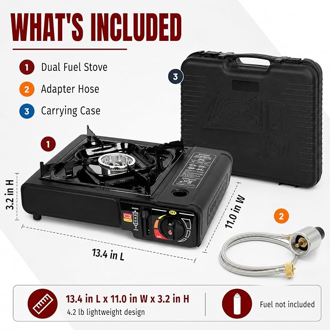 Black - 7800 BTU Dual Fuel