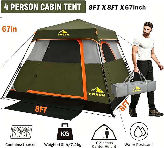 4 Person Army Green