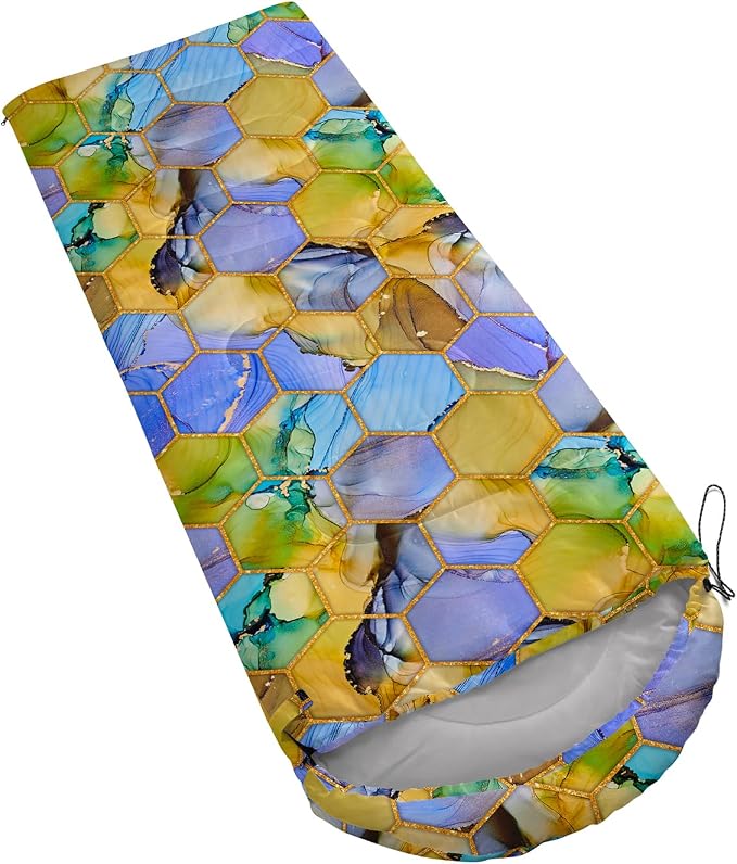 Purple Yellow Geometric Marble