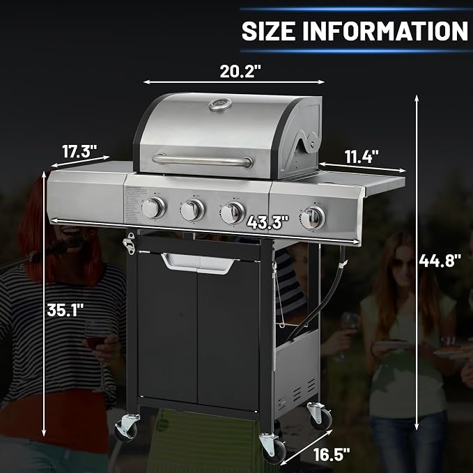 3+1 burner with cover