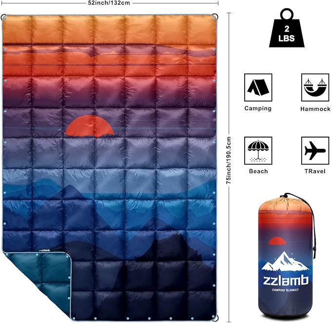 Blue Mountain With Red Sun