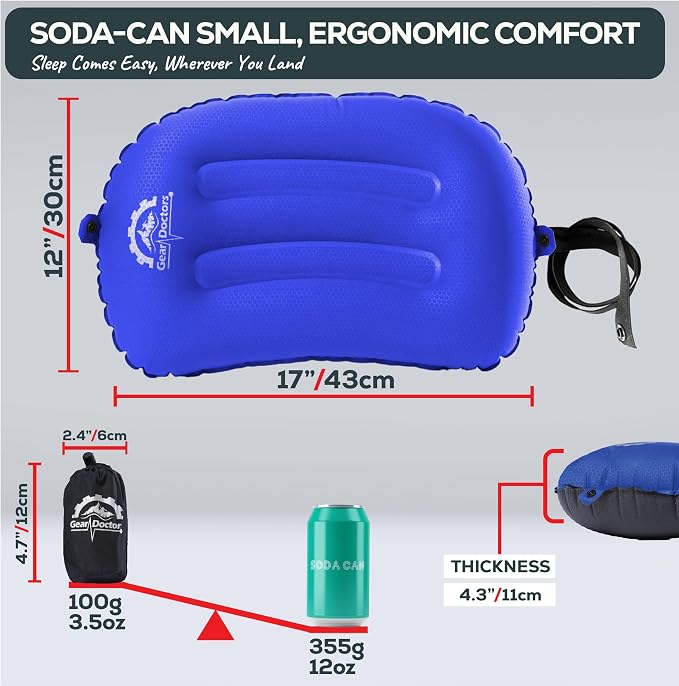 Blue Camping Pillow