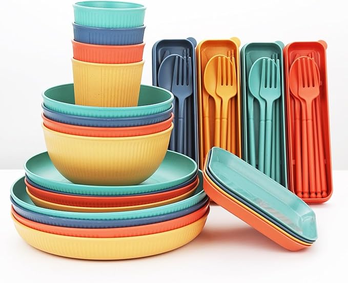 52 piece set of mixed color square plates