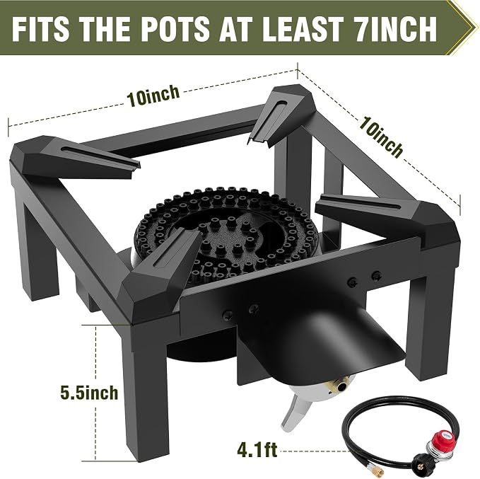 10'' single burner-Upgraded Heat Shield
