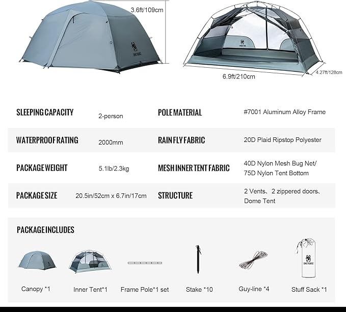 Upgrade Version - 2 Person - Wolf Gray