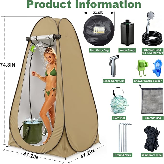 shower kit with tent